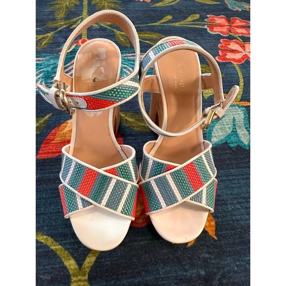 Kate Spade Grace Raffia Platform Sandals Size 7.5 - Picture 7 of 10
